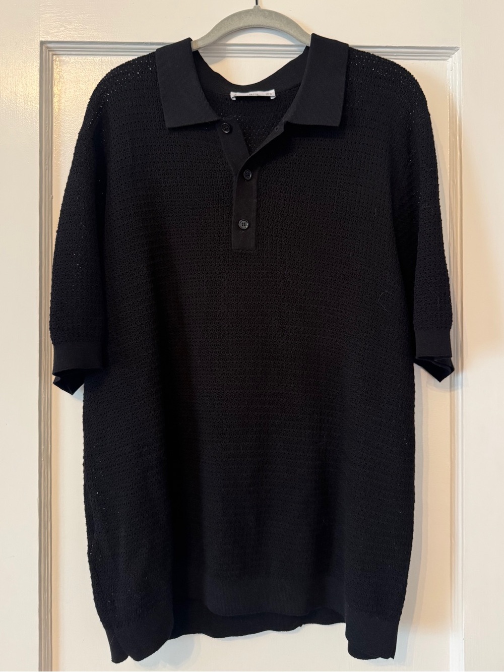 Mango Men's Black Knit Polo